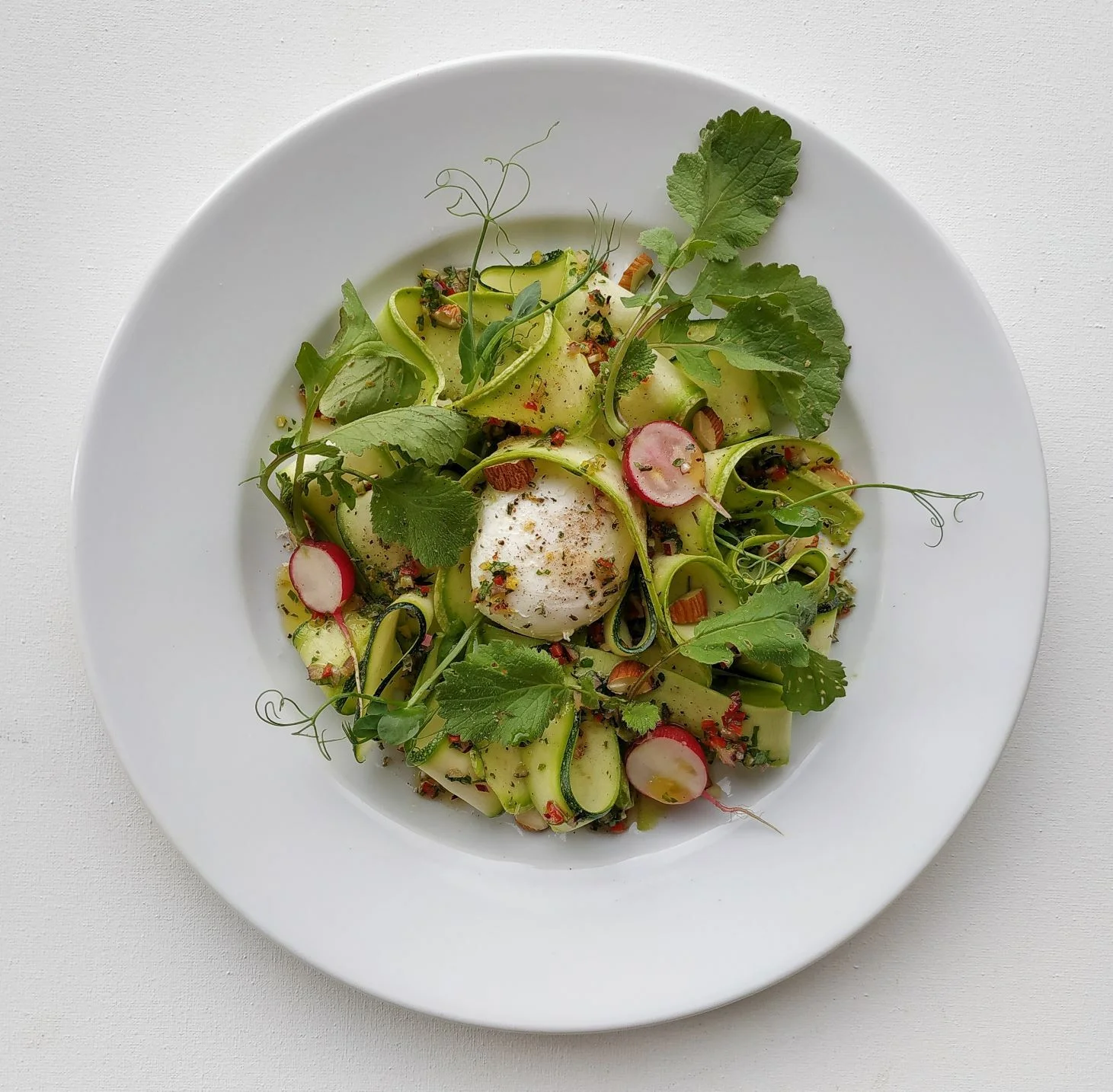 ZUCCHINI SALAD WITH PARSLEY ROOT SALSA
